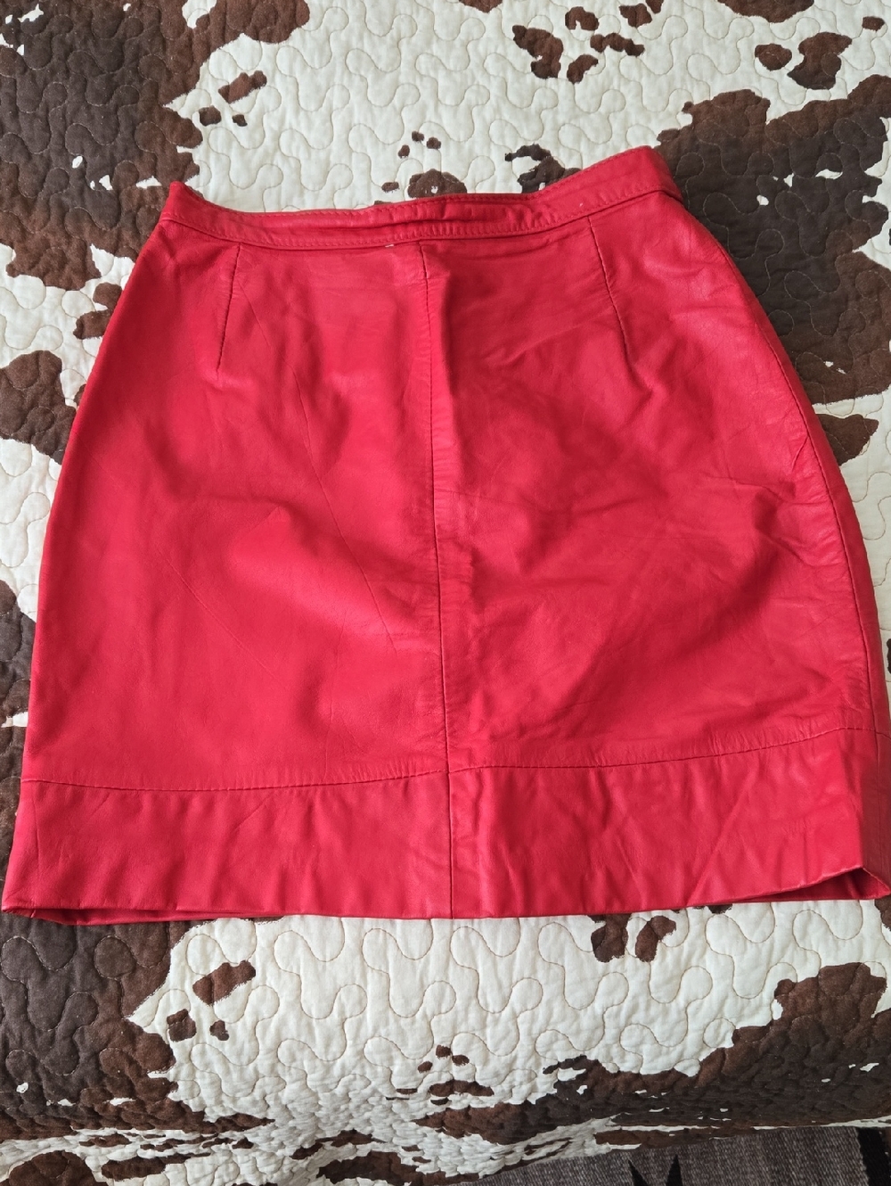 Red Leather A-Line Women’s Skirt